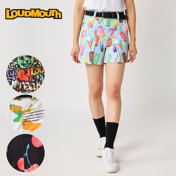 レディース ラウドマウス ゴルフウェア パンツ 柄ショートパンツ