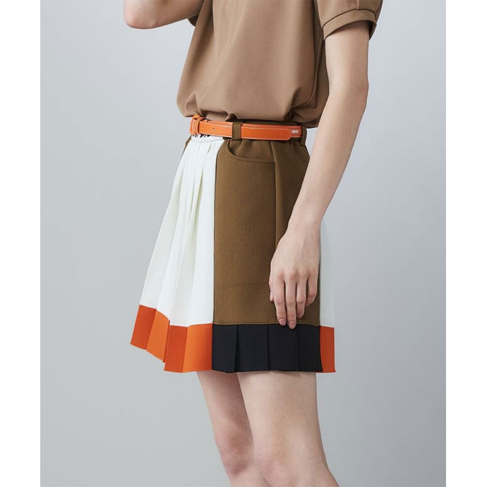 アルチビオ セットアップ 38 オレンジ 白 ノースリーブ スカート 超美品)archivioアルチビオ ノースリーブ・スカート セット サイズ38