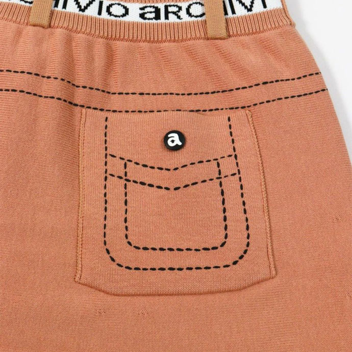 アルチビオ ゴルフウェア スカート ステッチ風プリントニットスカート