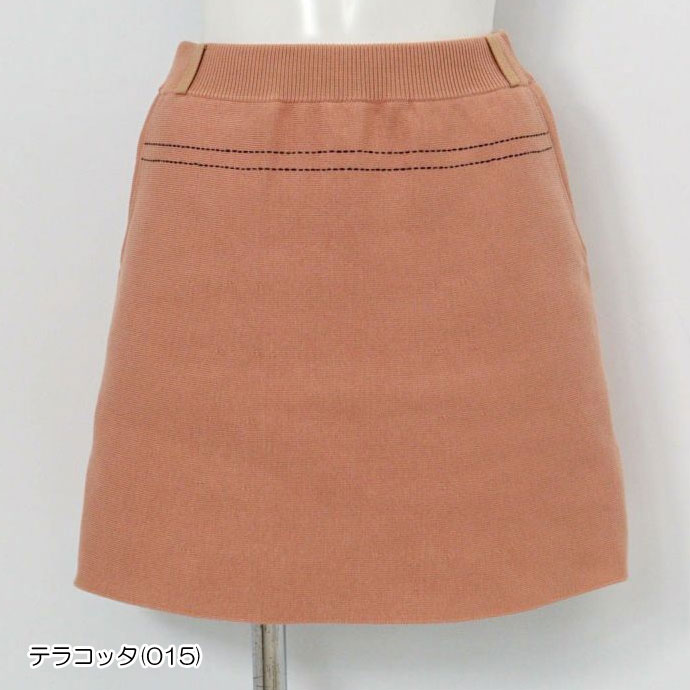 アルチビオ ゴルフウェア スカート ステッチ風プリントニットスカート