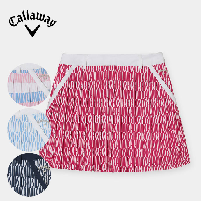 レディース キャロウェイ レタードプリントプリーツスカート C26128205
