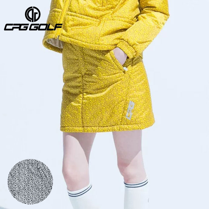 【新品】CPG GOLF 中綿スカート レディース CPG ゴルフウェア スカート ジオメトリック柄機能中綿