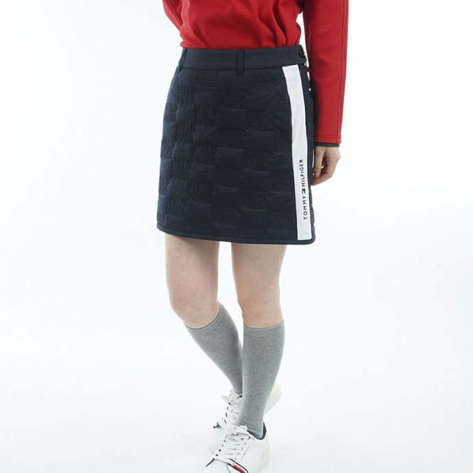 レディース トミーヒルフィガー ゴルフウェア スカート ロゴキルト