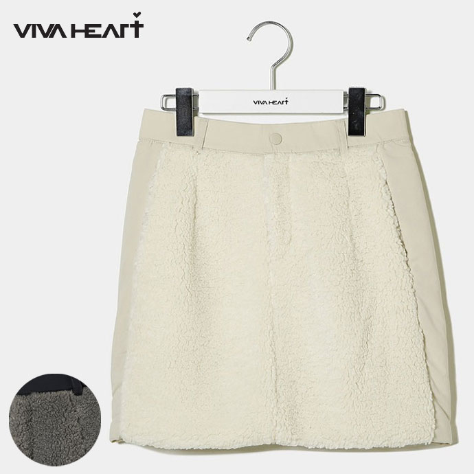 ビバハート【新品未使用】ホワイト　キルティング　ダウンスカート ビバハート（VIVA HEART）（レディース）ゴルフウェア 撥水 ストレッチ レディースウェア