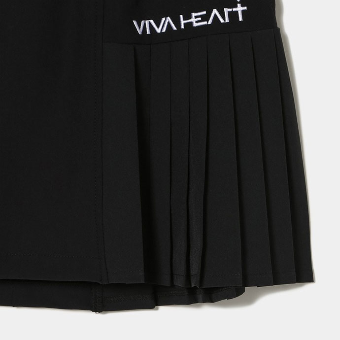 VIVA HEARTブラック プリーツスカー レディース ビバハート ゴルフウェア スカート サイドプリーツスカート