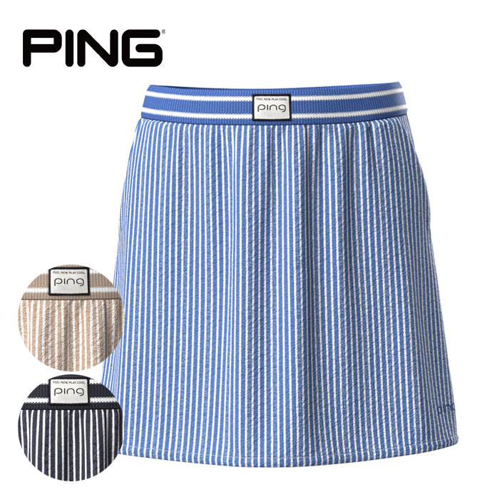 レディース ピン ゴルフウェア スカート シアサッカースカート