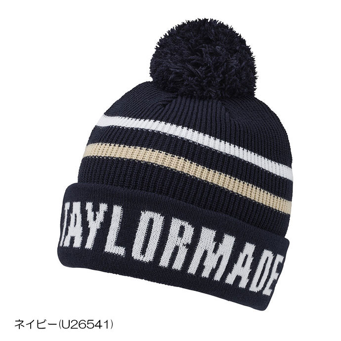 新品 TaylorMade テーラーメイド ポンポンビーニー ハンドウォーマー メンズ テーラーメイド ゴルフウェア キャップ ポンポンニットキャップ