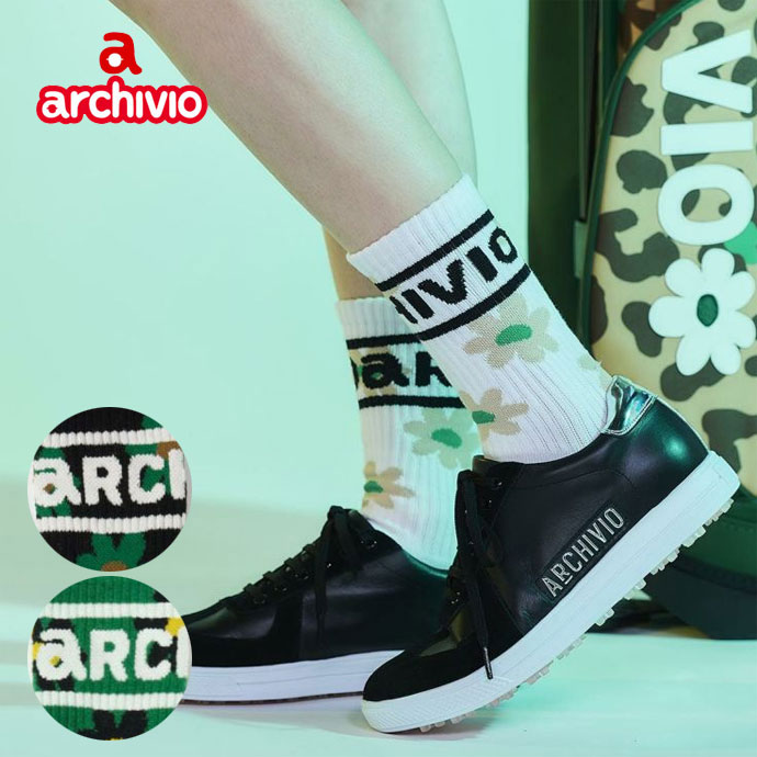 アルチビオ ゴルフウェア ソックス フラワー柄ショートソックス