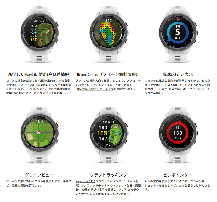 ガーミン GPSゴルフナビ アプローチ S70 (42mmモデル) | つるやゴルフ