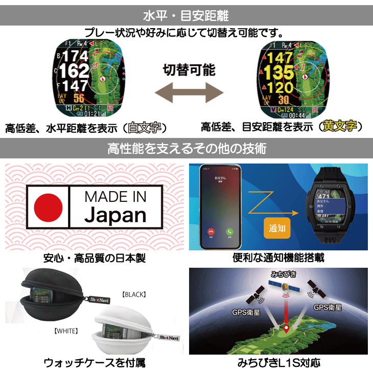 ショットナビ Crest II (クレスト2) 腕時計型 GPS距離測定器