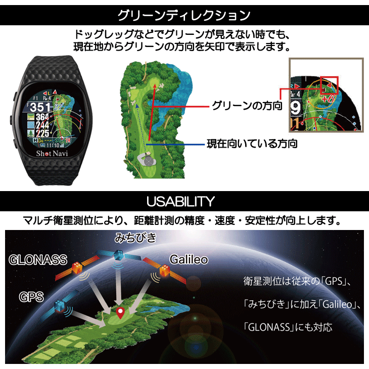 ショットナビ INFINITY Touch (インフィニティ タッチ) 腕時計型 GPS