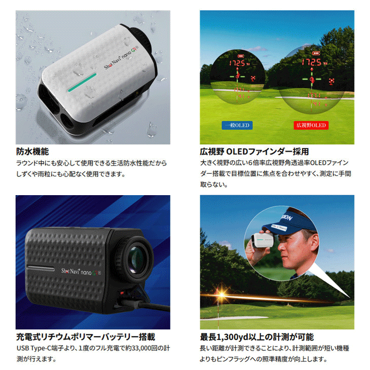 nano GR ゴルフ用レーザー距離計 楽天市場】《2024年モデル》ショットナビ Laser Sniper nano GR