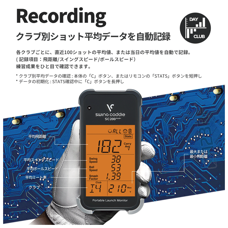 ボイスキャディ スイングキャディ SC200 PLUS+ 小型 ゴルフ弾道測定器