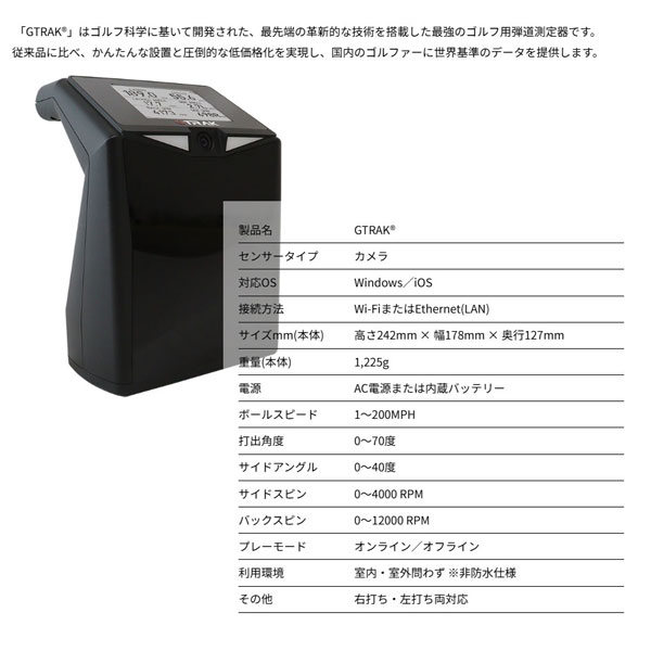 GPRO GTRAK Gトラック モバイルアプリセット 本体＋アプリ 弾道測定器